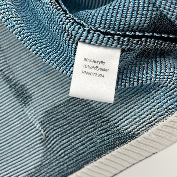 NEW MING‎ WANG Blue and Black Abstract Knit Blazer Tailored Fit Size Petite XS - Picture 13 of 14